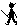 Image: A tiny, black, pixelated e-ko walking and looking around